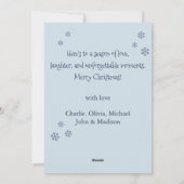 Gezellige kerstwensen Sneeuwman laat het sneeuwen Feestdagenkaart (Achterkant)