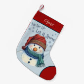 Gezellige kerstwensen Sneeuwman laat het sneeuwen Kleine Kerstsok (Voorkant (Hangend))