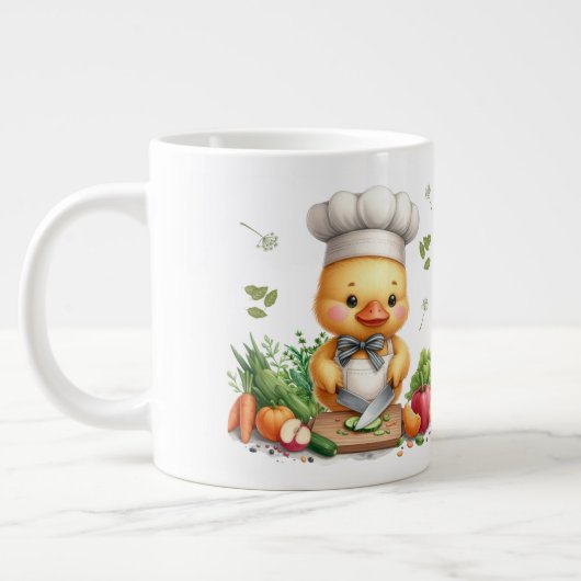 Gezellige Keuken Eenden Cute Kookontwerp Grote Koffiekop (Links)