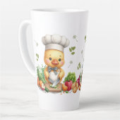 Gezellige Keuken Eenden Cute Kookontwerp Latte Mok (Linkerhoek)