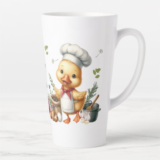 Gezellige Keuken Eenden Cute Kookontwerp Latte Mok (Rechts)