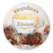 Gezellige keuken koffie keramische knop (Voorkant)