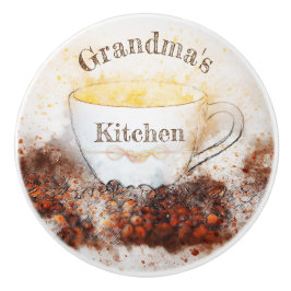 Gezellige keuken koffie keramische knop