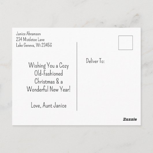 Gezellige keuken Vintage Kerstmis Briefkaart (Achterkant)