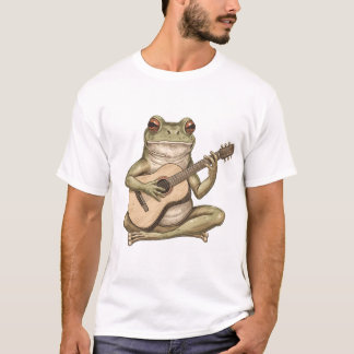 Gezellige kikker die akoestische gitaar speelt t-shirt