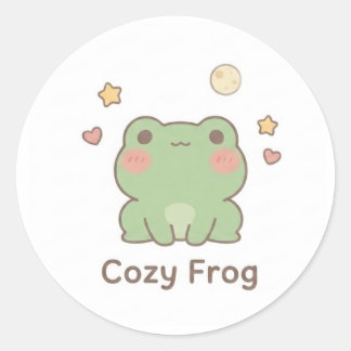 Gezellige Kikker Sticker | Schattige Kawaii Pastel