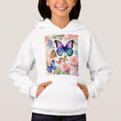 Gezellige Kinderen Butterfly Print Pullover Hoodie (Voorkant)