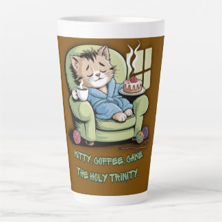 Gezellige Kitten met Koffie en Cake – Grappige Kat Latte Mok
