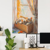 Gezellige Kittens Slapen in het zonlicht - Impress Poster (Thuiskantoor)