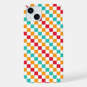 Gezellige klas diagonale dambordpatroon iPhone 15 plus case