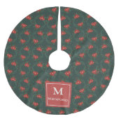 Gezellige klassieke bloemenkerstmonogram boomrok kerstboom rok (Voorkant)