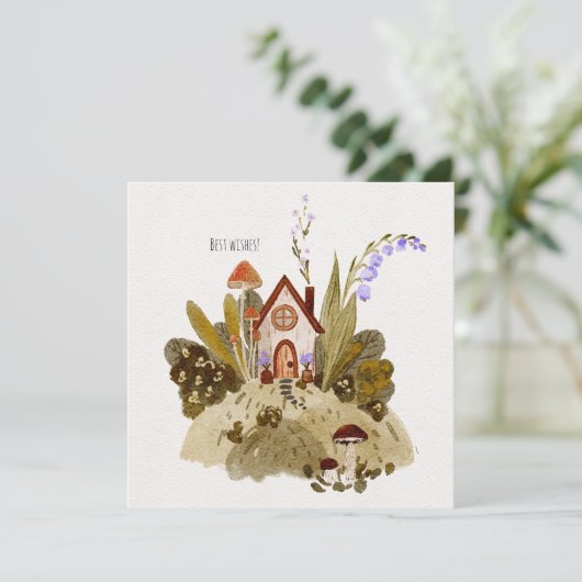 Gezellige kleine huis illustratie (Staand voorkant)