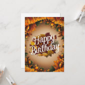 Gezellige Kleine Pompoen Herfst Herfst Happy Birth Kaart (Voorkant / Achterkant in situ)