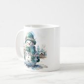 Gezellige Kleine Winter Sneeuwman Koffiemok (Voorkant links)