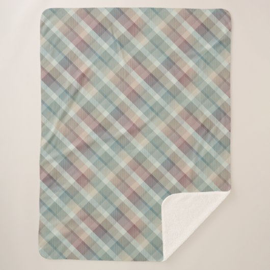 Gezellige kleurrijke tartan Sherpa Blanket Sherpa Deken (Voorkant)