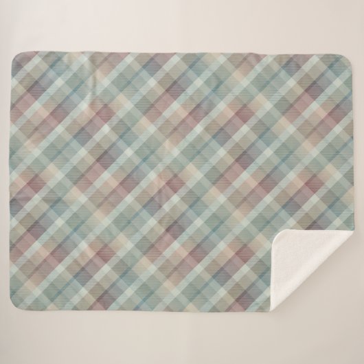 Gezellige kleurrijke tartan Sherpa Blanket Sherpa Deken (Voorkant (horizontaal))