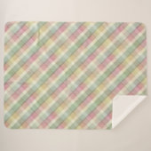 Gezellige kleurrijke tartan Sherpa Blanket Sherpa Deken (Voorkant (horizontaal))