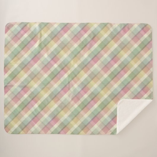 Gezellige kleurrijke tartan Sherpa Blanket Sherpa Deken (Voorkant (horizontaal))