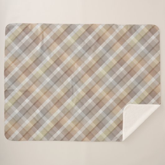 Gezellige kleurrijke tartan Sherpa Blanket Sherpa Deken (Voorkant (horizontaal))