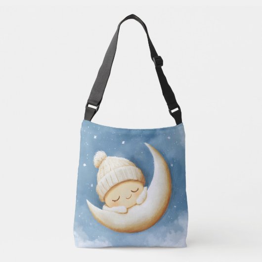 Gezellige Knit Nap Cresent Moon Crossbody Tas (Voorkant)