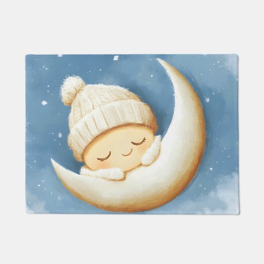 Gezellige Knit Nap Cresent Moon Deurmat (Voorkant)