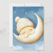 Gezellige Knit Nap Cresent Moon Feestdagenkaart (Voorkant)