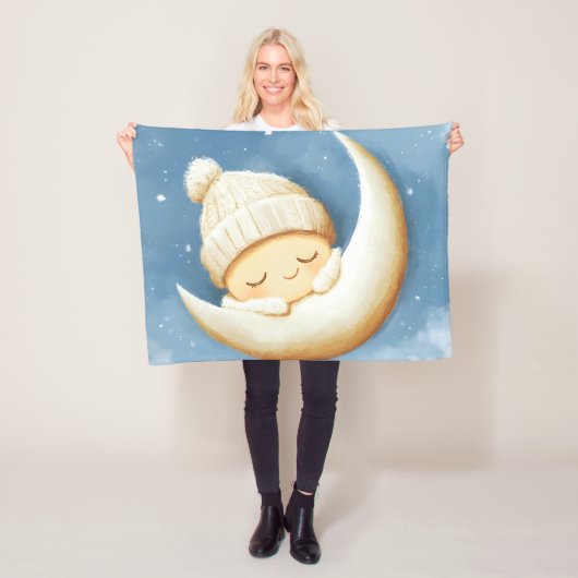 Gezellige Knit Nap Cresent Moon Fleece Deken (In situ)