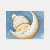 Gezellige Knit Nap Cresent Moon Fleece Deken (Voorkant (Horizontaal))