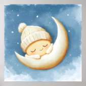 Gezellige Knit Nap Cresent Moon Poster (Voorkant)
