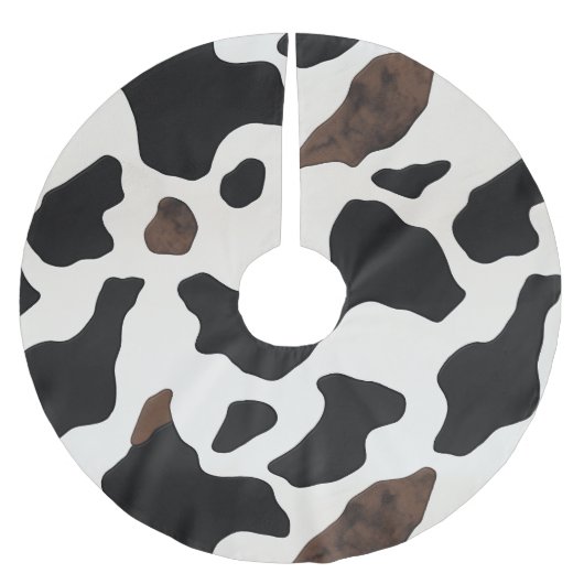 Gezellige Koe Print met Koe Patches Kerstboom Rok (Voorkant)