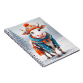 Gezellige Koe Winter Notitieboek (Rechterzijde)