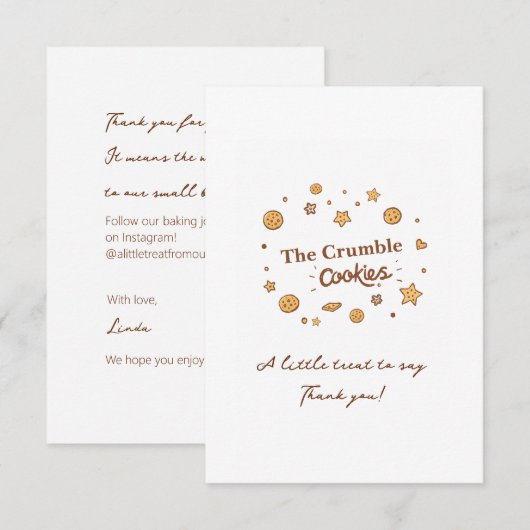 Gezellige koekjeslekkernijen bedankkaart (Voorkant / Achterkant)