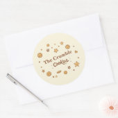 Gezellige koekjeslekkernijen ronde sticker (Envelop)