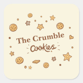 Gezellige koekjeslekkernijen vierkante sticker