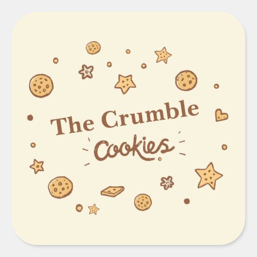 Gezellige koekjeslekkernijen vierkante sticker (Voorkant)