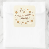 Gezellige koekjeslekkernijen vierkante sticker (Tas)