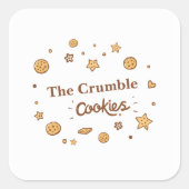Gezellige koekjeslekkernijen vierkante sticker (Voorkant)