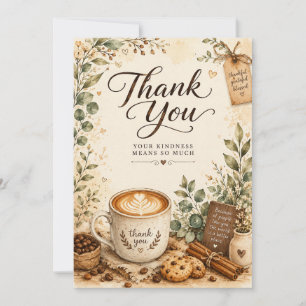 Gezellige koffie dankkaart voor vrienden en koffie bedankkaart