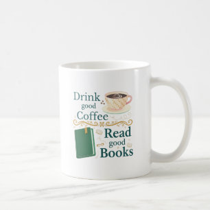 Gezellige koffie- en boekenliefhebber Vintage cita Koffiemok