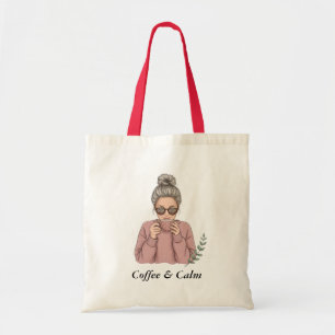 Gezellige koffie oma esthetische boodschappentas tote bag