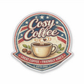 Gezellige Koffie Sticker (Voorkant)