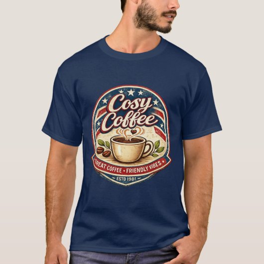 Gezellige Koffie T-shirt (Voorkant)