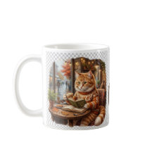 Gezellige koffiekat boodschappentas
