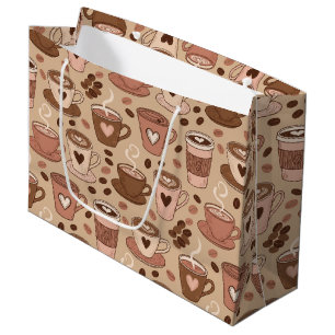 Gezellige koffiekopjes patroon (1) groot cadeauzakje