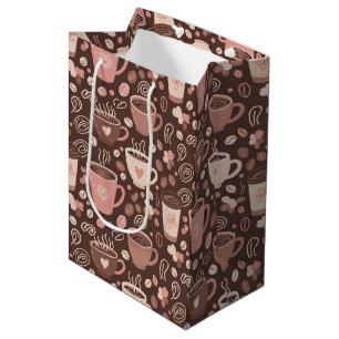 Gezellige koffiekopjespatroon (2) medium cadeauzakje