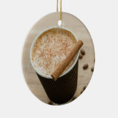 Gezellige koffiezoete cappuccino latte Drink Keramisch Ornament (Rechts)