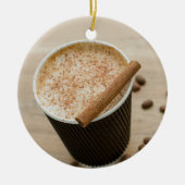 Gezellige koffiezoete cappuccino latte Drink Keramisch Ornament (Voorkant)