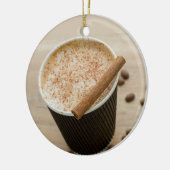 Gezellige koffiezoete cappuccino latte Drink Keramisch Ornament (Links)