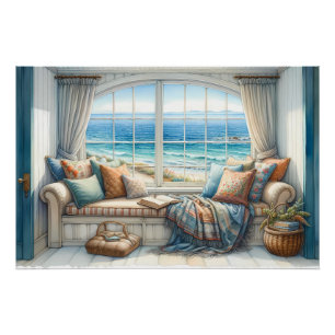 Gezellige Kust Bank Cottagecore Perfect Poster