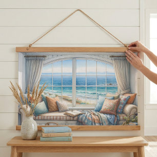 Gezellige Kust Bankje Cottagecore Hangend Wandkleed